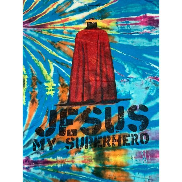 Jesus is My Superhero Tie-Dye Tee - Picture 3 of 4